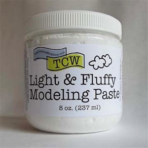 The Crafters Workshop Modeling Pastes 8 oz jar painting, mixed media, art journaling, paint, medium, Light & Fluffy, Shimmery Goodness