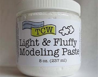 The Crafters Workshop Modeling Pastes 8 oz jar painting, mixed media, art journaling, paint, medium, Light & Fluffy, Shimmery Goodness