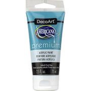 DecoArt Americana Premium Acrylic Paint Colors - 2.5 fl oz tube painting, mixed media, art journaling, paint, Cobalt Teal Hue