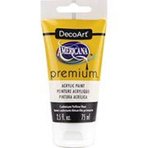 DecoArt Americana Premium Acrylic Paint Colors - 2.5 fl oz tube painting, mixed media, art journaling, paint, Cadmium Yellow Hue