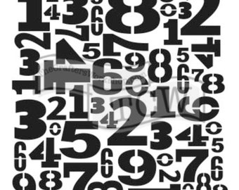 The Crafters Workshop 6x6 Stencil Number Scramble TCW764s Balzer Designs