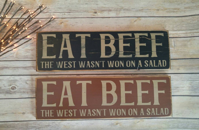 eat beef sign cattle sign rustic rancher sign man cave cow | etsy
