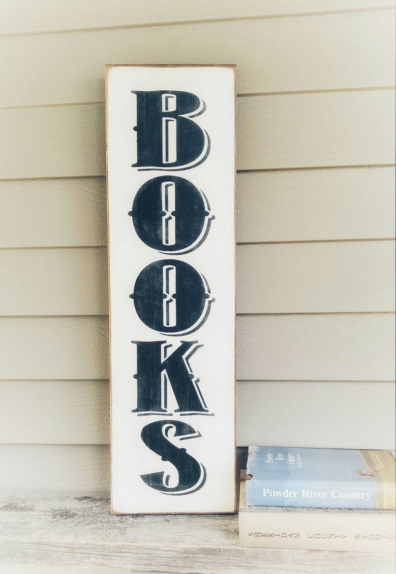 Bookworm Gifts Wood Books Sign Bookworm wall art Vertical | Etsy
