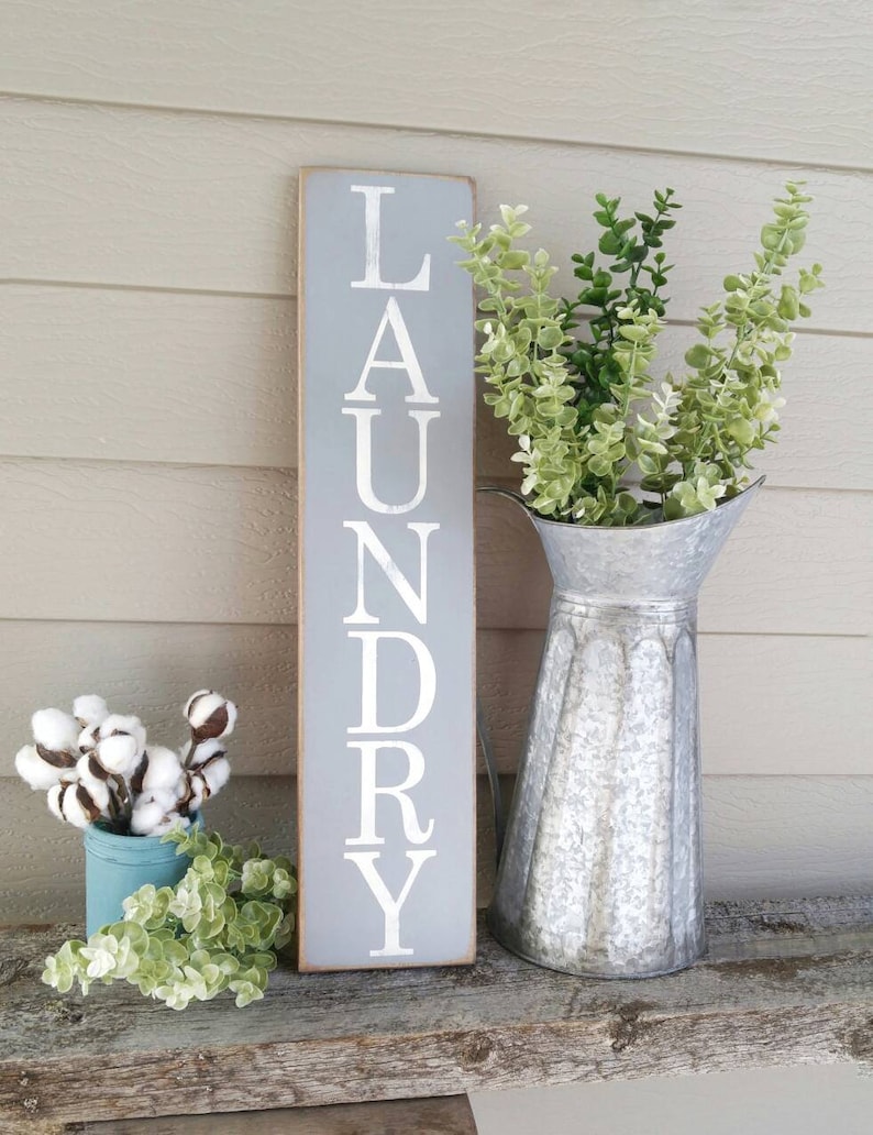 Vertical Laundry Room sign Rustic laundry room decor Etsy