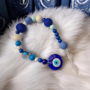 Evil Eye Felt Ball Sun Catcher