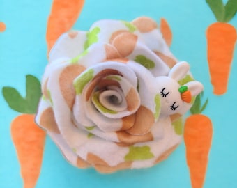 Carrot Felt Rose Pin/Brooch, Easter, Spring, Bunny Rabbit
