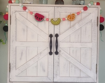 Summer Felt Garland With Orange, Kiwi & Watermelon