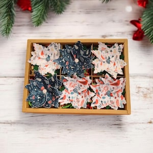 Christmas Nordic Poinsettia Felt Ornament Set