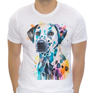 Dalmatian, Dog T-shirt, Unisex T-shirt, ring spun Cotton 100%, watercolor print T-shirt, art, T shirt animal,XS, S, M, L, XL, XXL