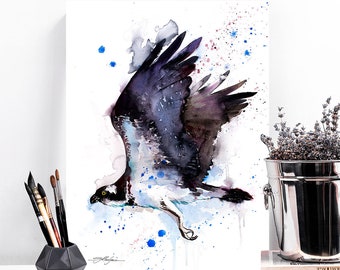 Osprey watercolor painting print by Slaveika Aladjova, art, animal, illustration, bird, home decor, wall art, gift, Wildlife