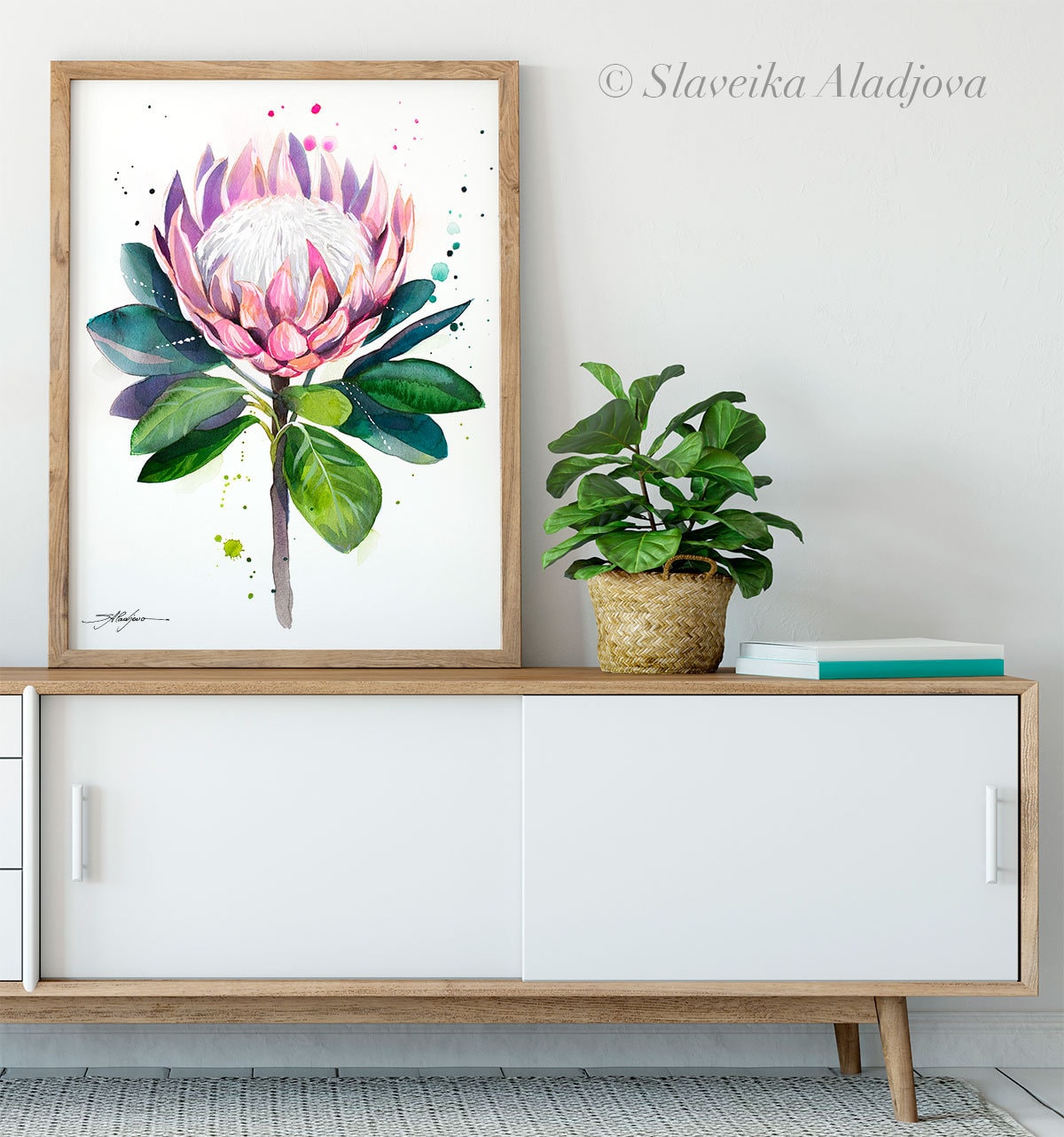 King Protea Limited Edition Watercolor Art Print by Slaveika Aladjova ...