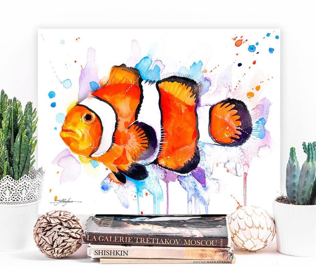 Clownfish, Anemonefish Limited Edition Watercolor Art Print by Slaveika ...