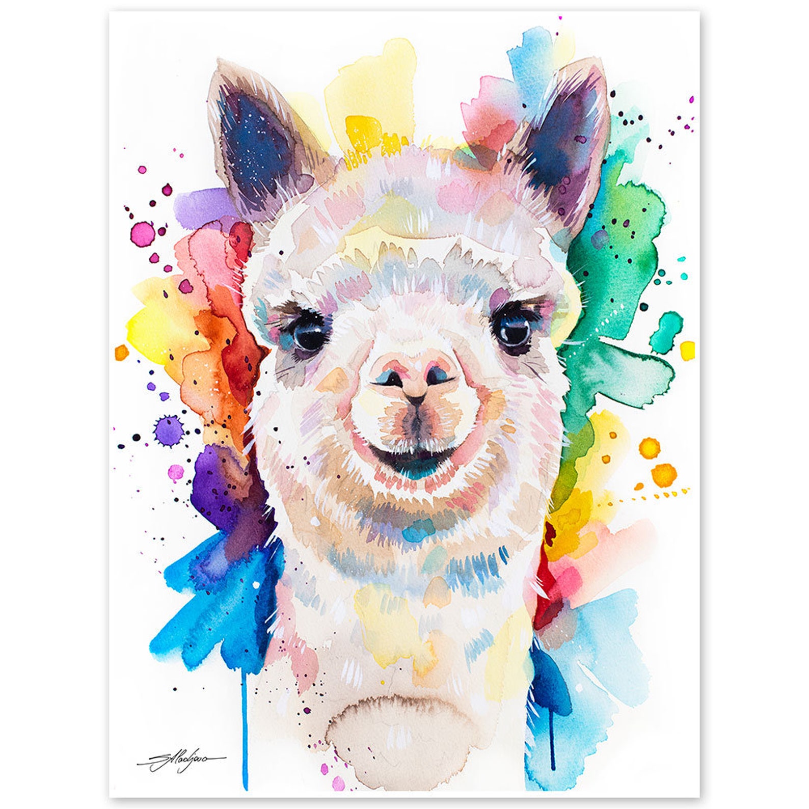 Alpaca Limited Edition Watercolor Art Print by Slaveika Aladjova ...