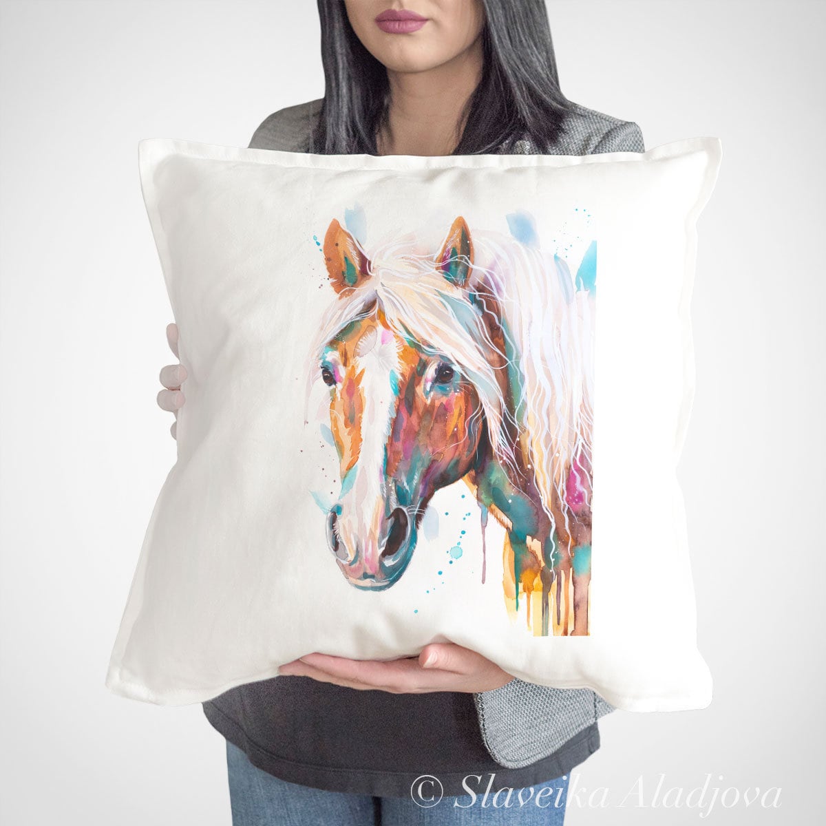 horse throw pillow