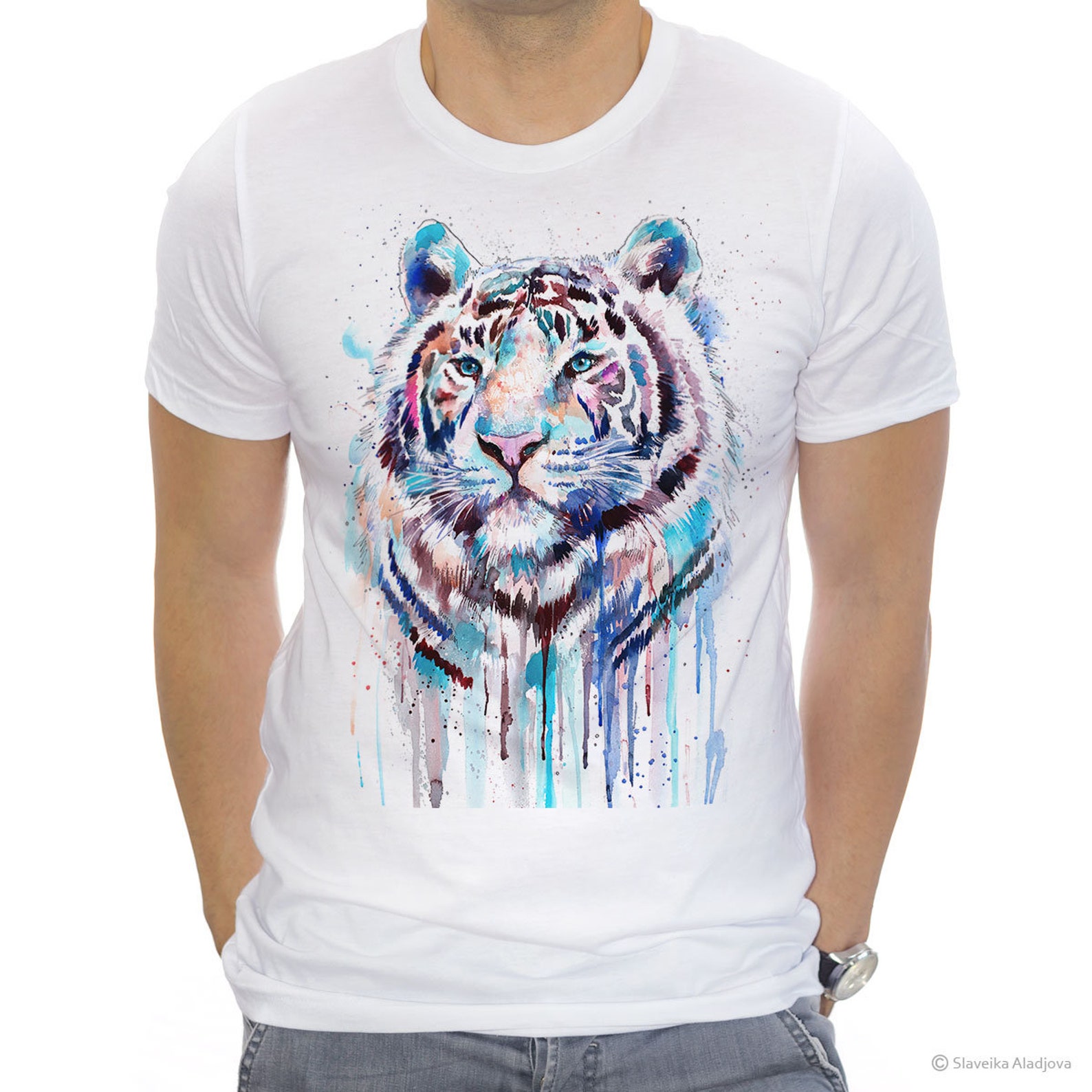 White Tiger T-shirt Unisex T-shirt Ring Spun Cotton 100% - Etsy