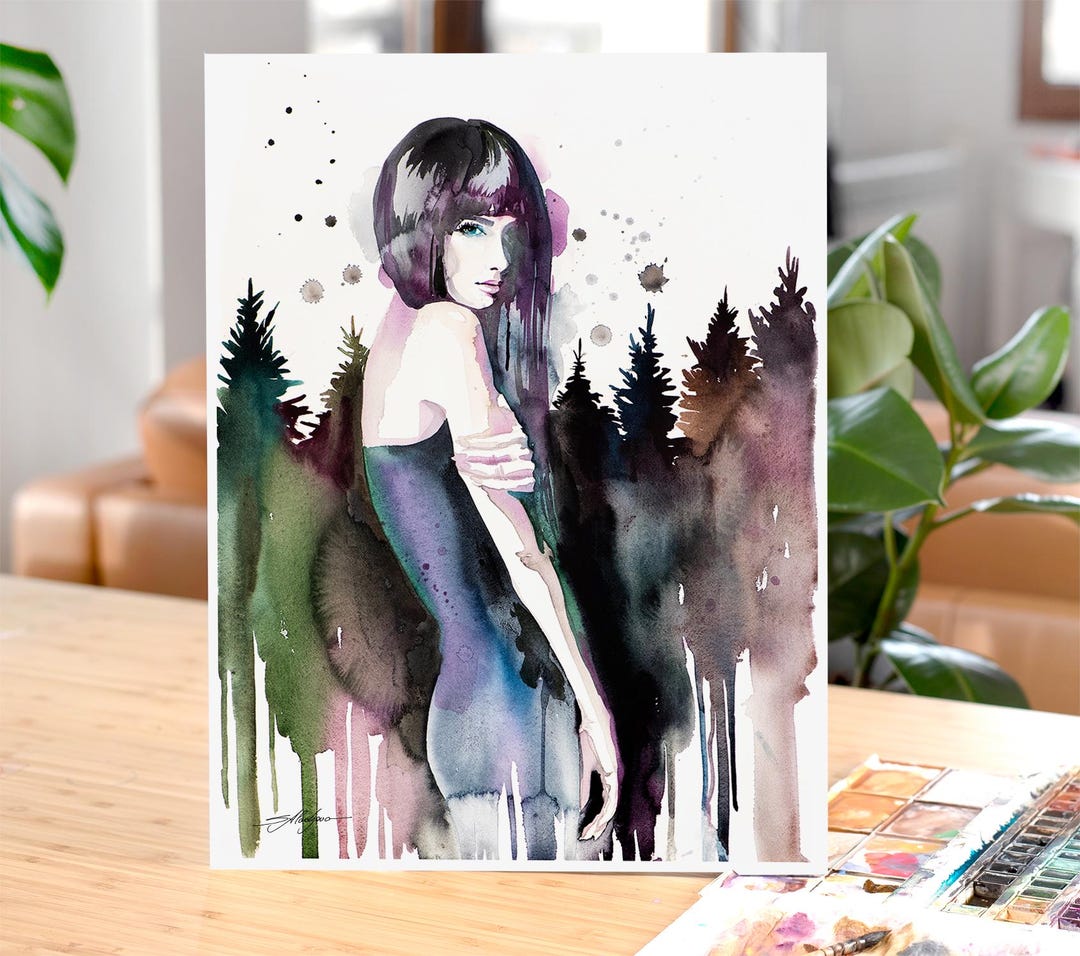 Forest Girl Limited Edition Watercolor Art Print by Slaveika Aladjova ...