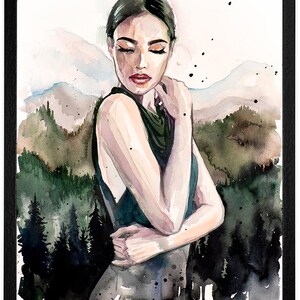 Mountain Girl Limited Edition Watercolor Art Print by Slaveika Aladjova ...