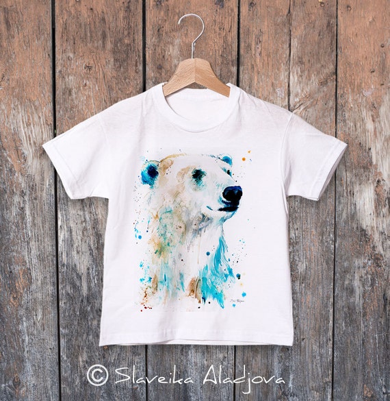 Camiseta para ni os con acuarela de oso polar ropa para ni o
