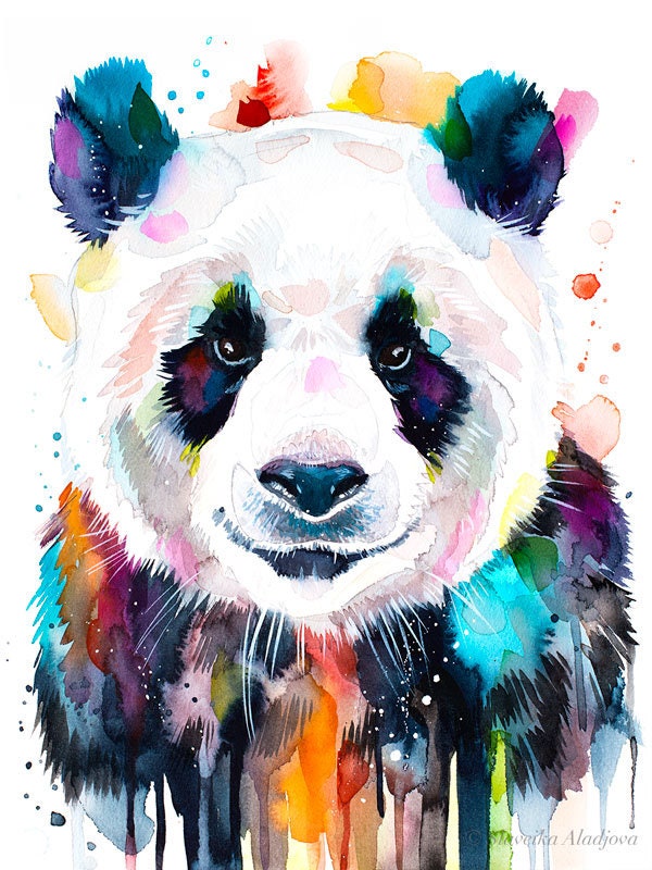 水彩画 原画 パンダ幼稚園