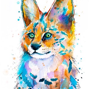 Serval Limited Edition Watercolor Art Print by Slaveika Aladjova ...