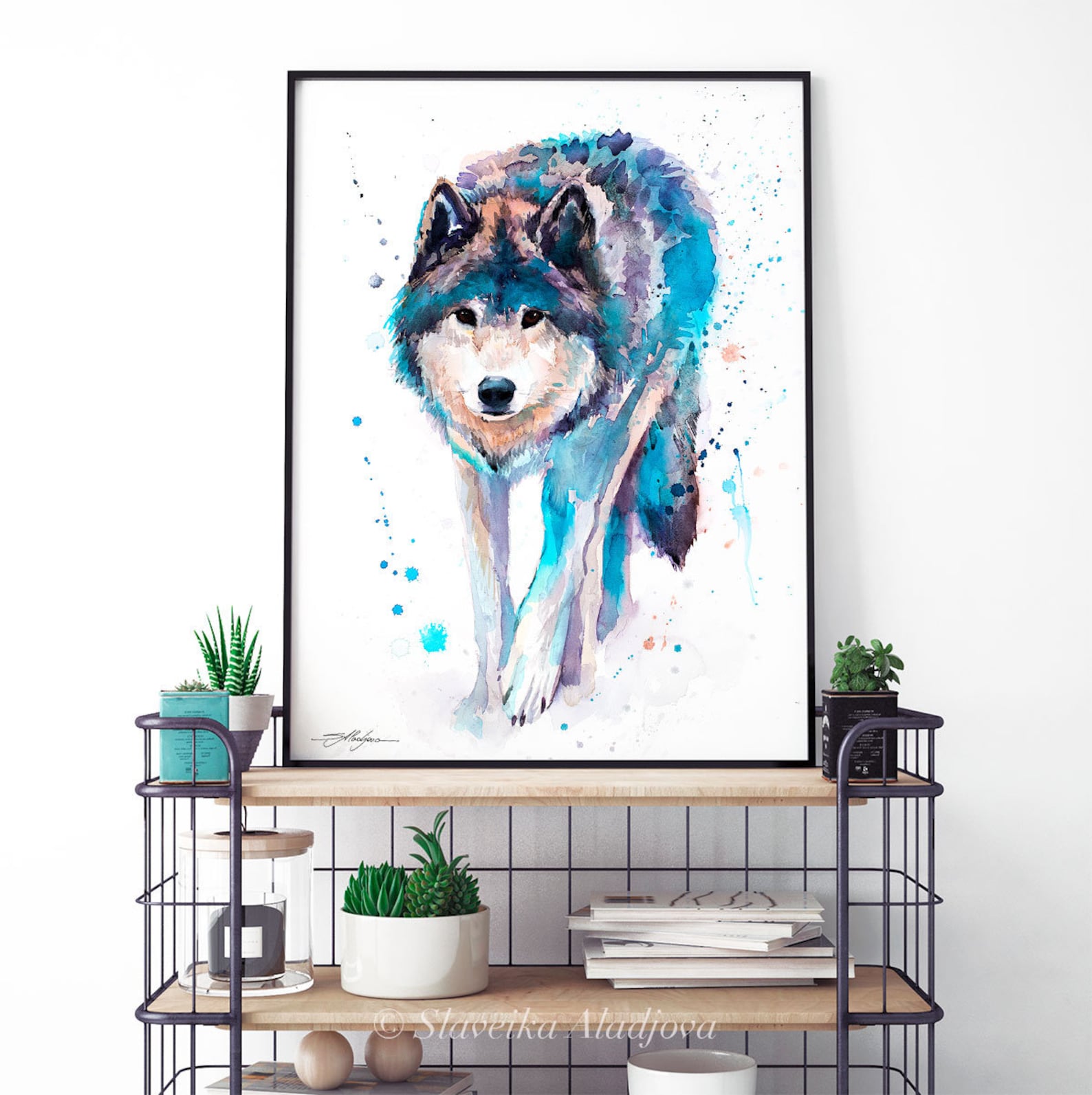 Wolf Watercolor Painting Print by Slaveika Aladjova, Art, Animal ...
