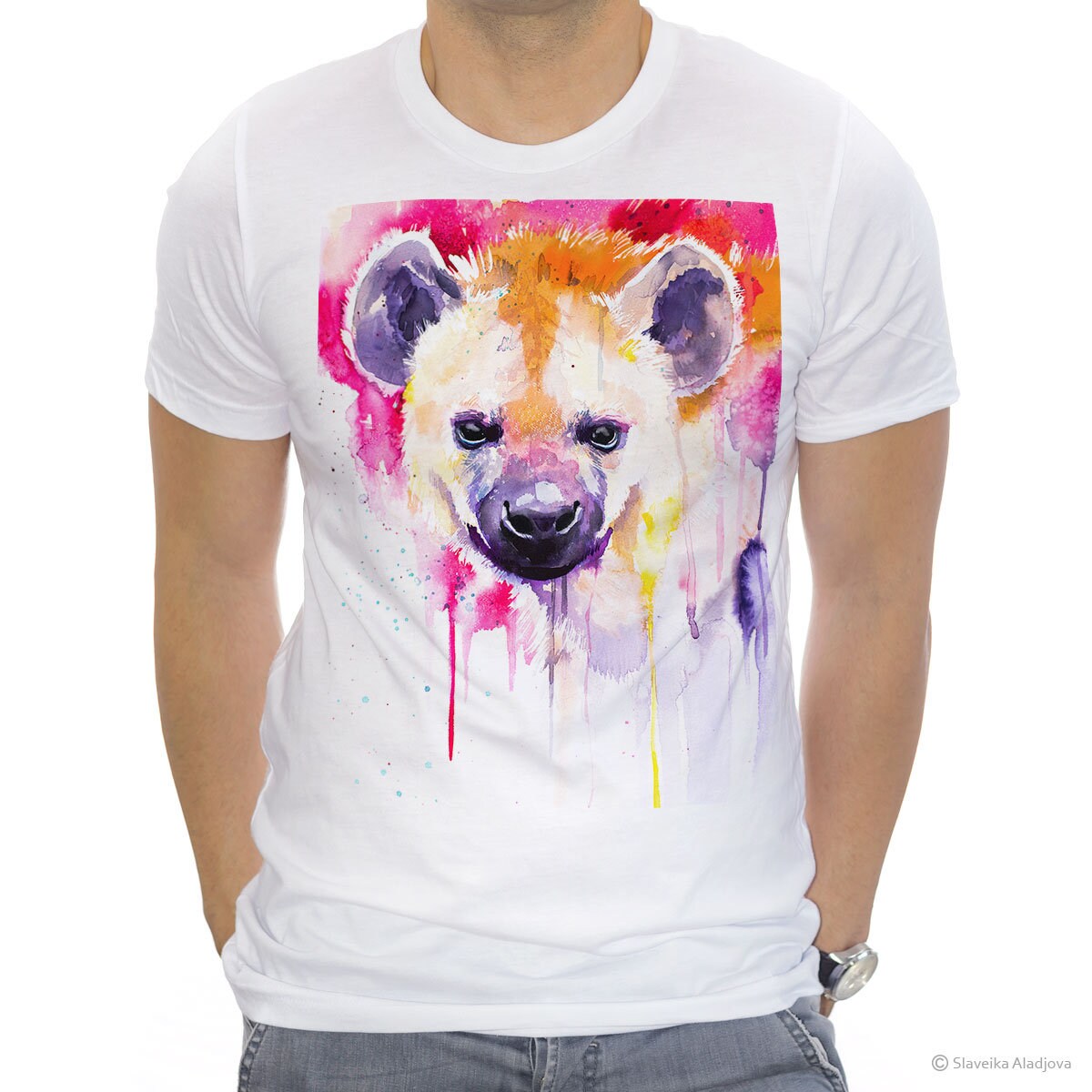 Hyena T-shirt, Unisex T-shirt with Hyena print, Men's tees, Hyena Lover ...