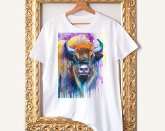 European bison Art T-Shirt - Premium Cotton Tee for Men and Women - High Quality Unisex Graphic Tee