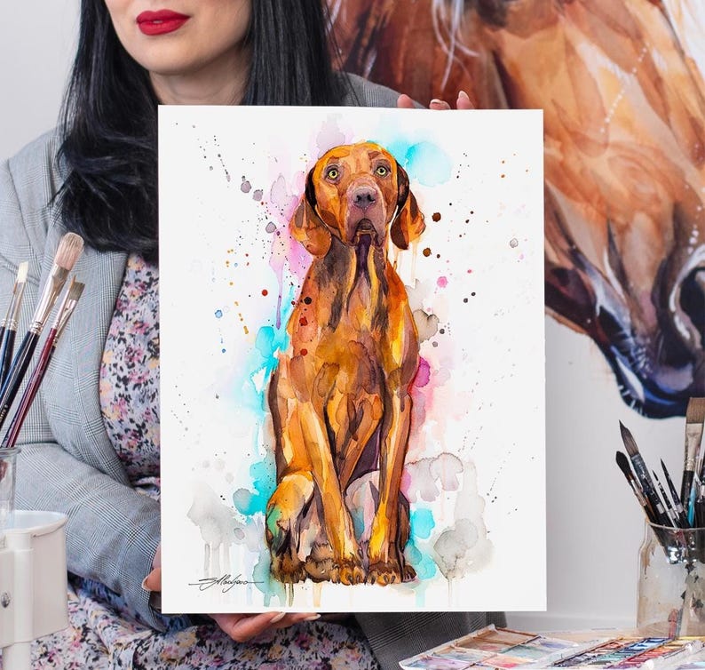 Vizsla Dog Limited Edition Watercolor Art Print by Slaveika Aladjova ...