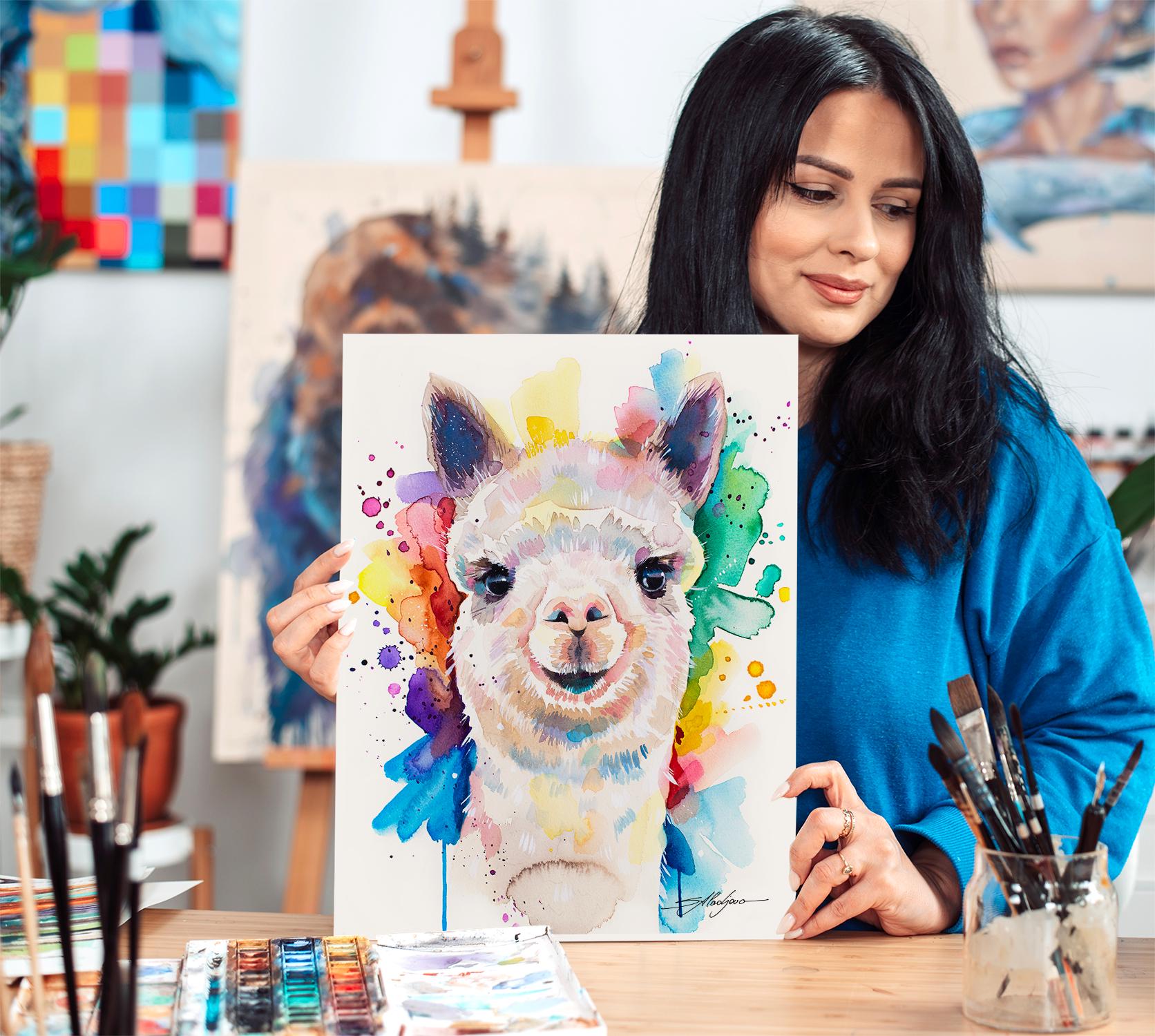 Alpaca Limited Edition Watercolor Art Print by Slaveika Aladjova ...