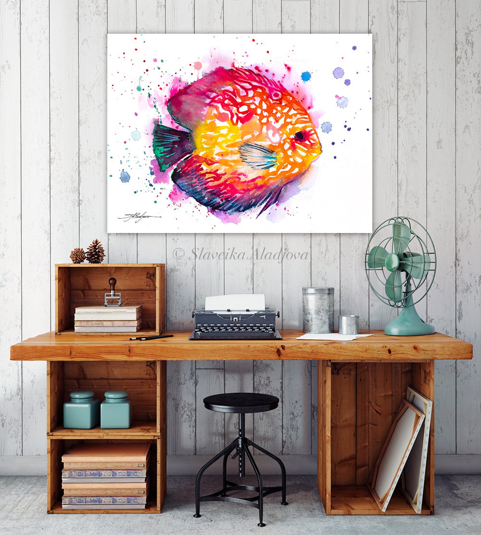 Discus Fish Limited Edition Watercolor Art Print by Slaveika Aladjova ...