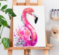 Pink Flamingo Limited Edition Watercolor Art Print by Slaveika Aladjova, animal, illustration, bird, home decor, wall art, painting product logo