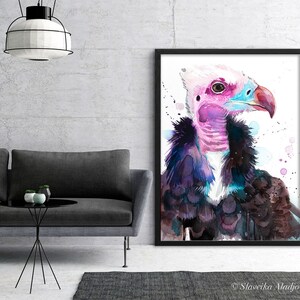 White-headed Vulture Watercolor Painting Print by Slaveika Aladjova ...