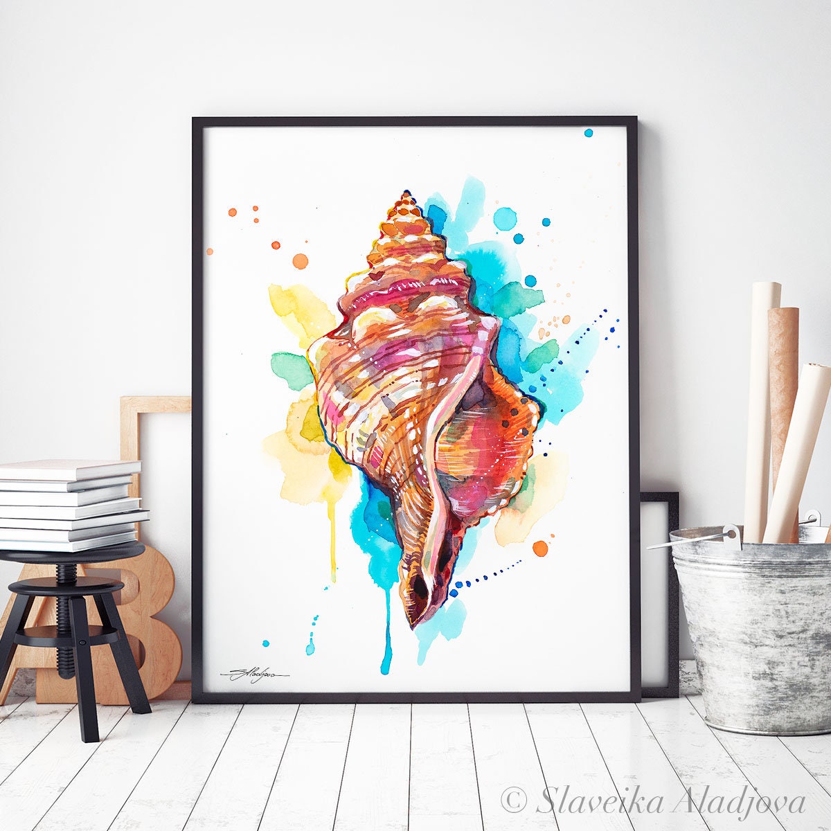 Seashell Limited Edition Watercolor Art Print by Slaveika Aladjova ...