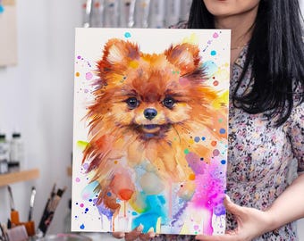狼林（ROURIN）作　犬（ポメラニアン）の水彩画 2008年 il_340x270.6418681875_e6y3.jpg