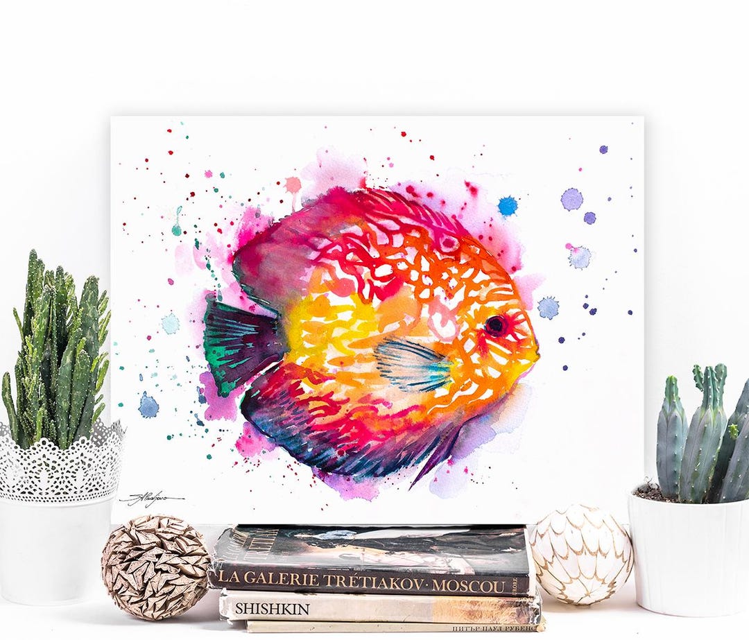 Discus Fish Limited Edition Watercolor Art Print by Slaveika Aladjova ...