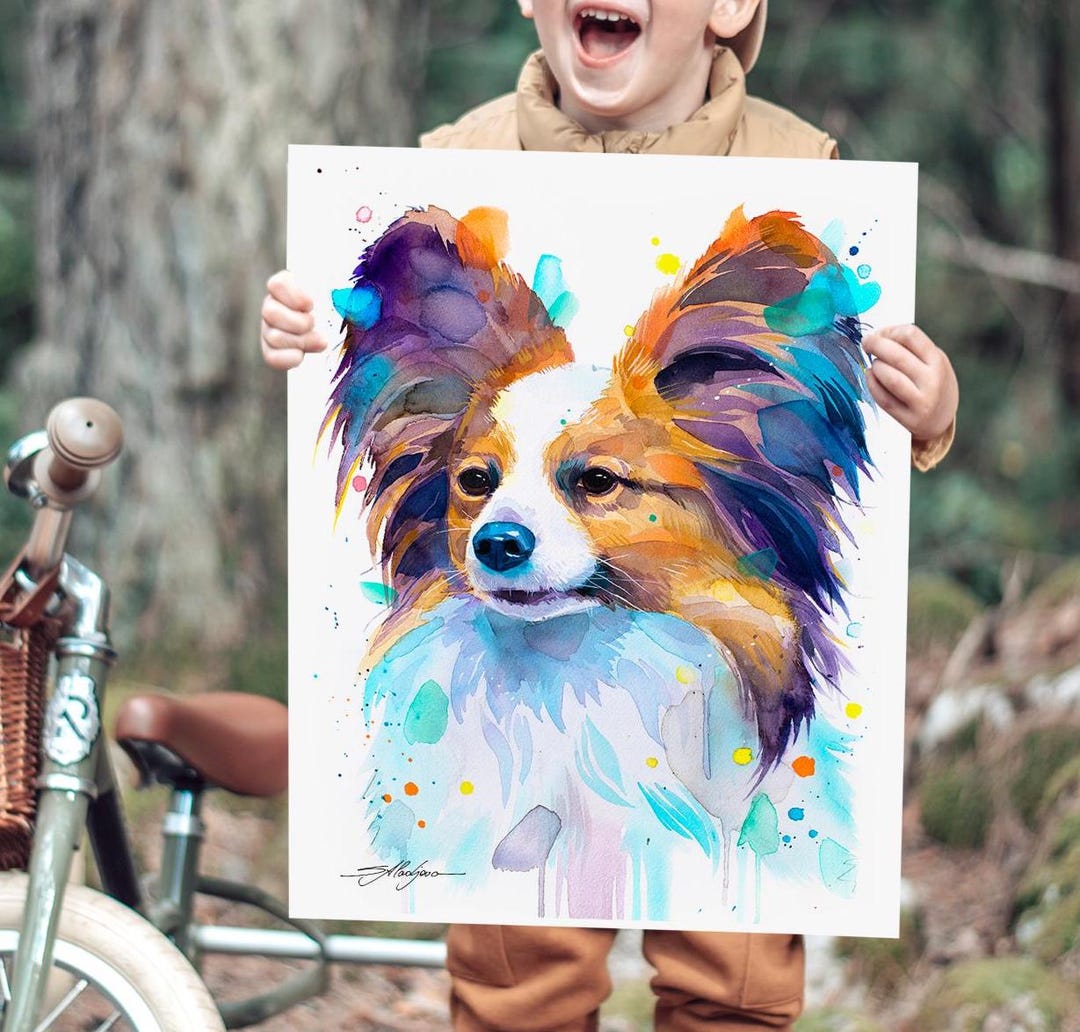 Papillon Dog Limited Edition Watercolor Art Print by Slaveika Aladjova ...