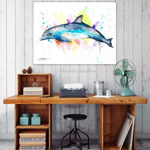 Bottlenose Dolphin Limited Edition Watercolor Art Print by Slaveika ...