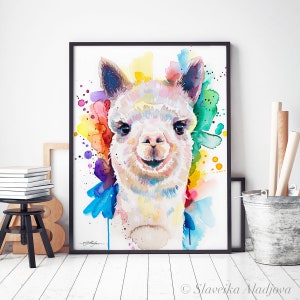 Alpaca Limited Edition Watercolor Art Print by Slaveika Aladjova ...