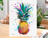Slaveika Aladjova によるパイナップルの水彩画プリント、アート