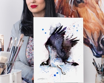 Osprey watercolor painting print by Slaveika Aladjova, art, animal, illustration, bird, home decor, wall art, gift, Wildlife