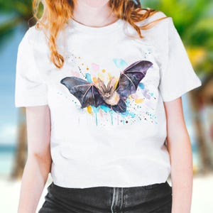 Townsend&#39;s big-eared bat T-shirt, Bat Tee, Unique Bat Design T-shirt, Wildlife T-Shirtр Eco-Friendly Fashion