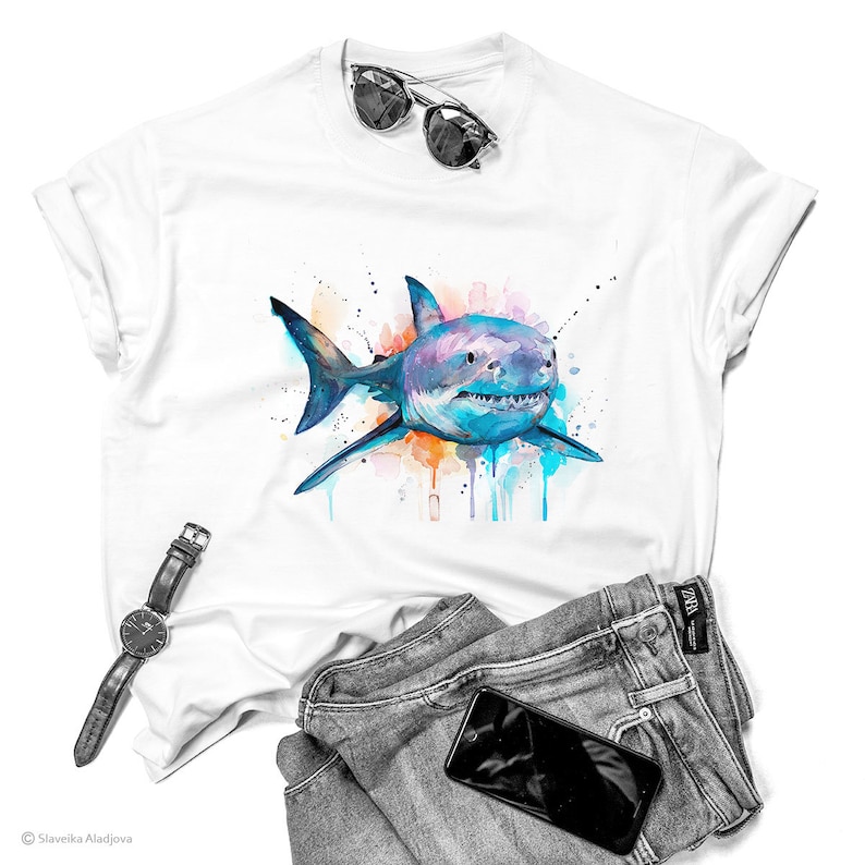 Great White Shark T-Shirt - High Quality Unisex Cotton Tee, Ocean Lover Gift