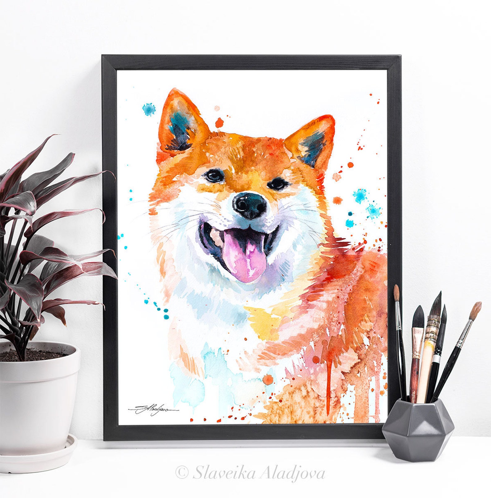 Rainbow Hiwa Shiba Autographed Canvas Giclee
