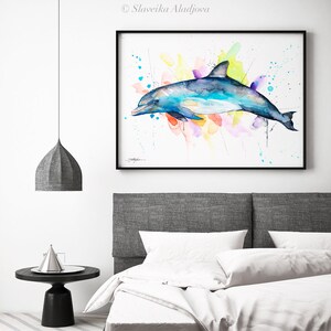 Bottlenose Dolphin Limited Edition Watercolor Art Print by Slaveika ...