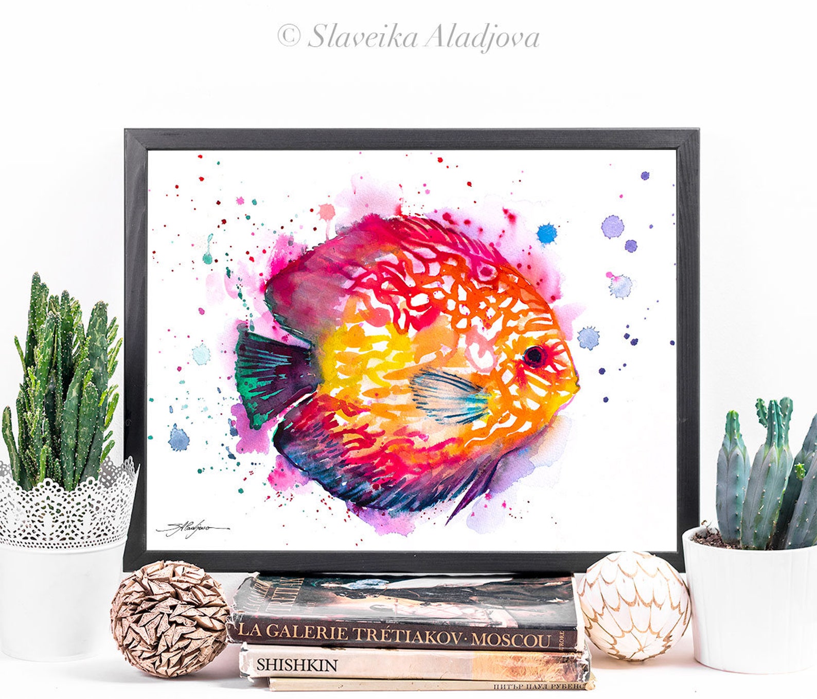 Discus Fish Limited Edition Watercolor Art Print by Slaveika Aladjova ...