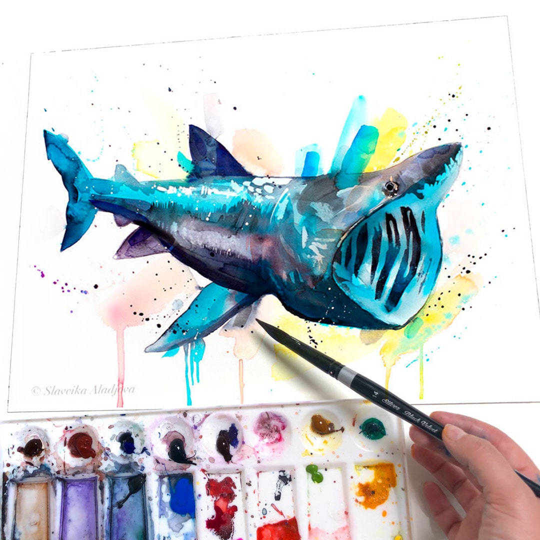 おっちページです　海　ホオジロザメ　珊瑚　レジンアート　原画　絵画 il_1080xN.1909517840_38xi.jpg