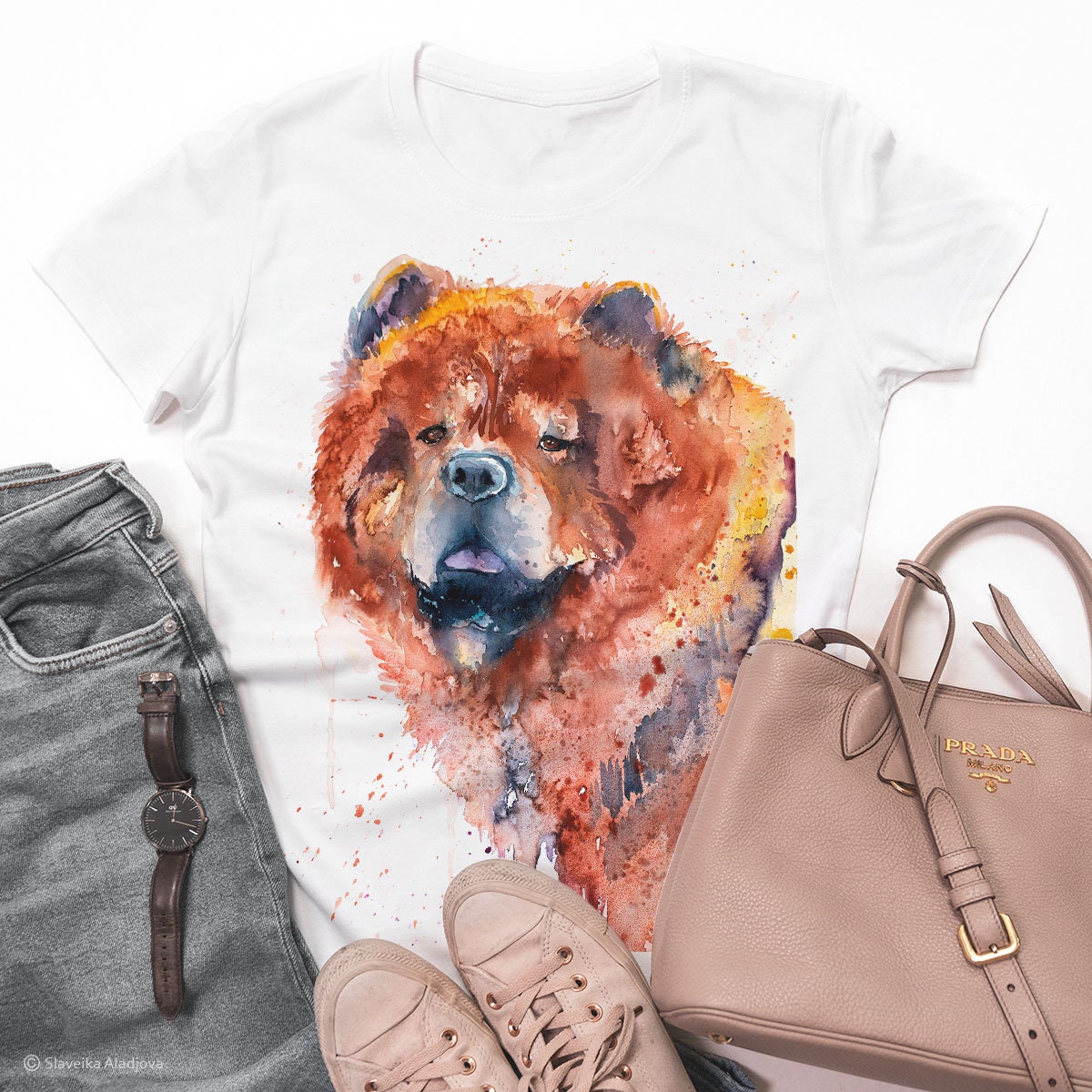 Chow Chow watercolor ladies' T-shirt, women's tees, Teen Clothing ...