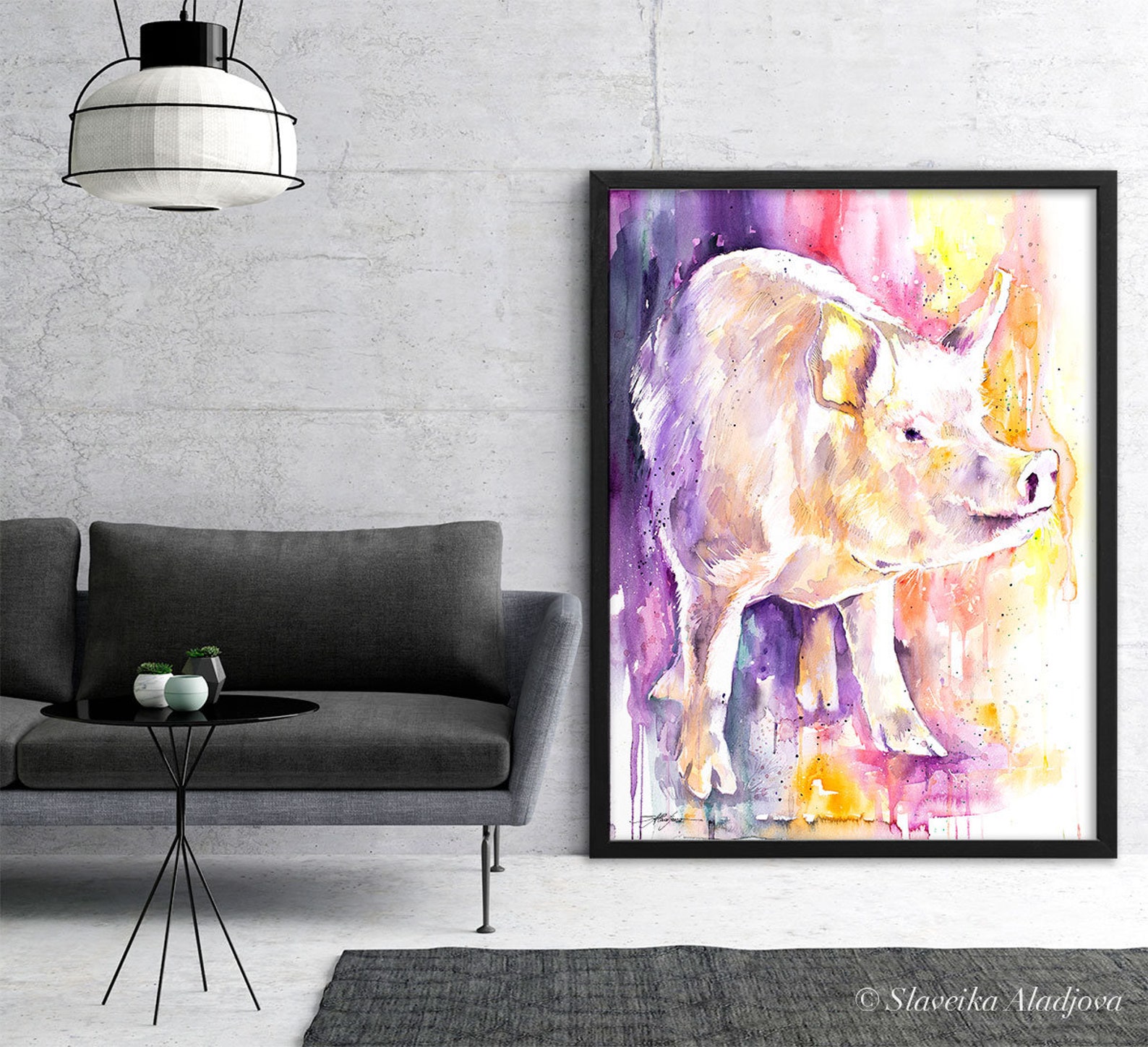 Pig Limited Edition Watercolor Art Print by Slaveika Aladjova ...