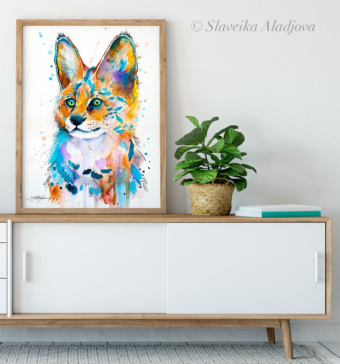 Serval Limited Edition Watercolor Art Print by Slaveika Aladjova ...