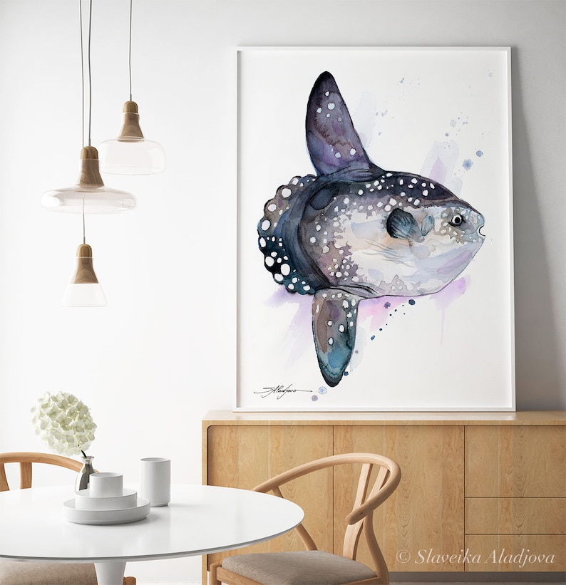 Sunfish, Mola Mola, Ocean Sunfish Limited Edition Watercolor Art Print ...